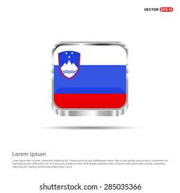 Steel glossy Slovenia flag button