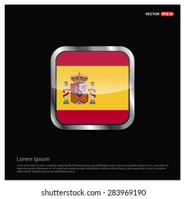 Steel glossy Spain flag button