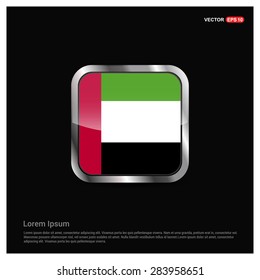 Steel glossy UAE flag button