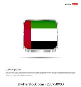 Steel glossy UAE flag button