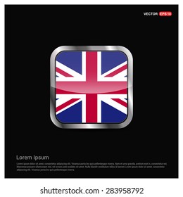 Steel glossy UK flag button