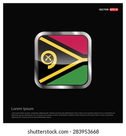 Steel glossy Vanuatu flag button