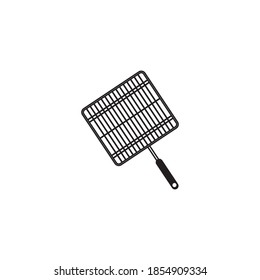 Steel grid for grill icon flat design isolated on white background vector illustration