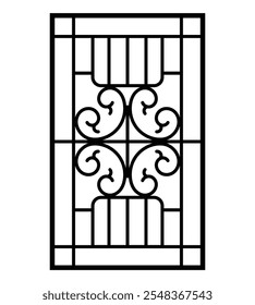 Steel grill design silhouette vector