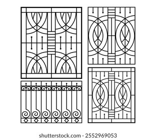 Steel grill design silhouette vector template