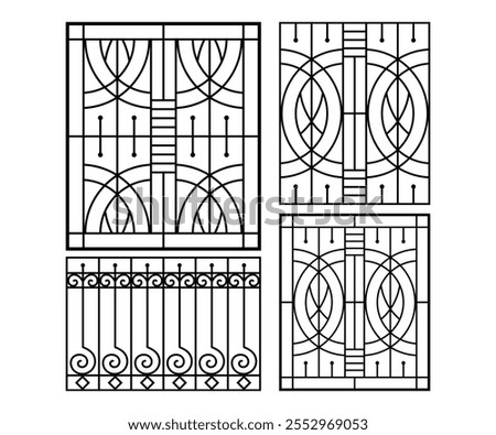 Steel grill design silhouette vector template
