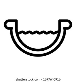 Steel gutter icon. Outline steel gutter vector icon for web design isolated on white background