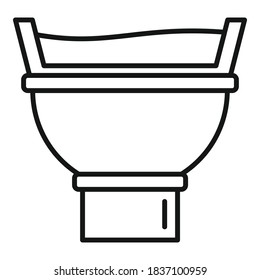 Icono de la alcantarilla de acero. Icono del vector de la alcantarilla de acero de contorno para diseño web aislado en fondo blanco