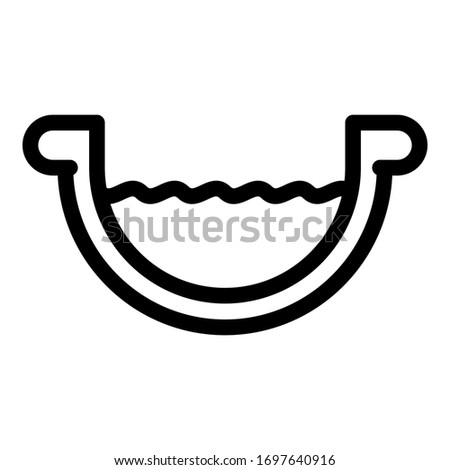 Steel gutter icon. Outline steel gutter vector icon for web design isolated on white background