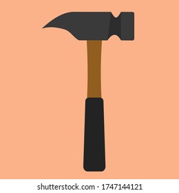 
Steel hammer with wooden handle