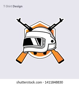 steel helmet full face pubg vector illustration - Vector