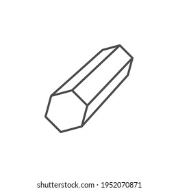 Icono de línea de barra hexagonal de acero