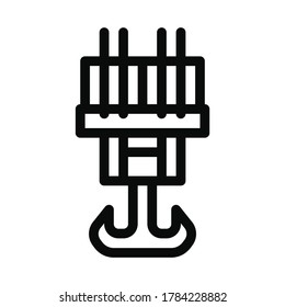 Stahlhakensymbol, Vektorgrafik. Stahlhakenschild. einzelne Kontursymbolgrafik