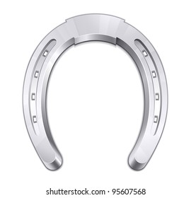 Steel horseshoe. A horseshoe symbolizes good luck. Vector illustration