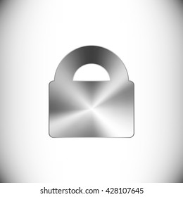 The steel icon representing lock button for web or mobile devices.