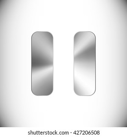 The steel icon representing pause button for web or mobile devices.