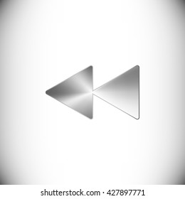 The steel icon representing rewind button for web or mobile devices.