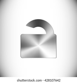 The steel icon representing unlock button for web or mobile devices.