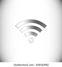The steel icon representing wi-fi button for web or mobile devices.