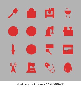 steel icon set. vector set about squeezer, cylinder, antenna and dagger icons set.