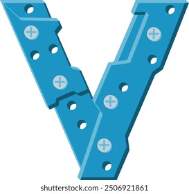 Steel Industrial Letter Alphabet Vector Element