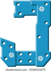 Steel Industrial Letter Alphabet Vector Element