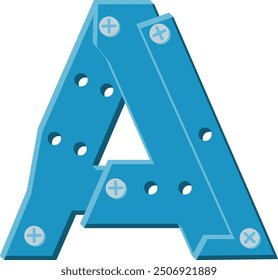 Steel Industrial Letter Alphabet Vector Element