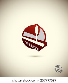 steel industry logo. Concept design for factory. Corporate emblem