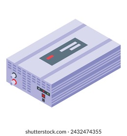 Steel inverter icon isometric vector. House power energy. Source vitality