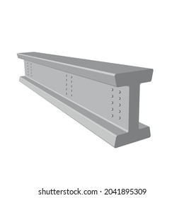 Steel Iron Beam, I Shape, Vector Illustration