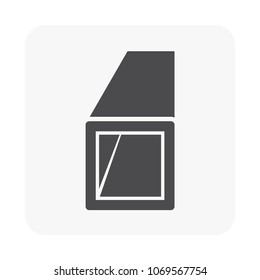 Steel or iron pipe product vector icon. 
Hollow structural section or square profile shape.
That alloy of iron from steel production industry and metallurgy.
For material in engineering construction.