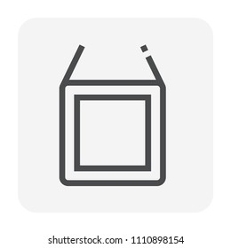 Steel or iron pipe product vector icon. 
Hollow structural section or square profile shape.
That alloy of iron from steel production and metallurgy.
For material in engineering construction. 48x48 px.