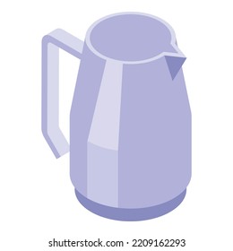 Steel kettle icon. Isometric of Steel kettle vector icon for web design isolated on white background