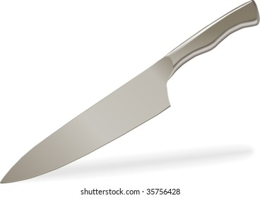 steel kitchen chef's knife. vector illustration
