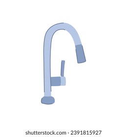 steel kitchen faucet cartoon. clean luxury, furniture stainless, tap contemporary steel kitchen faucet sign. isolated symbol vector illustration