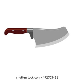 Steel kitchen knife sharp tool cooking equipment vector illustration