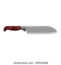 Steel kitchen knife sharp tool cooking equipment vector illustration