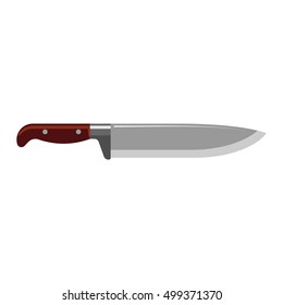 Steel kitchen knife sharp tool cooking equipment vector illustration