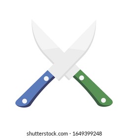 Steel Kitchen Knive on white background. Vector illustration in trendy flat style. EPS 10