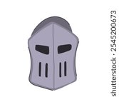 steel knight helmet cartoon. shield crusader, visor chainmail, jousting chivalry steel knight helmet sign. isolated symbol vector illustration