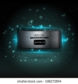 Steel label shiny background.Vector design.