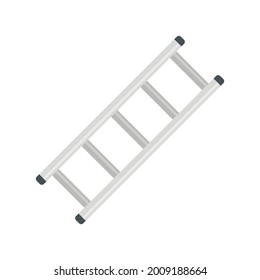 Steel ladder icon. Flat illustration of steel ladder vector icon isolated on white background