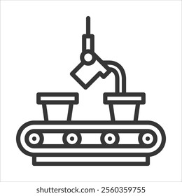 Steel Making Outline Icon Vector Illustration