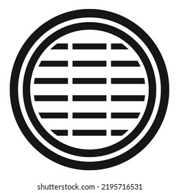 Steel manhole icon simple vector. City road. Urban gutter