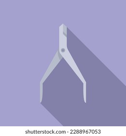 Steel manicure tool icon flat vector. Pedicure polish. Care kit