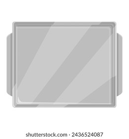 Steel meal tray icon cartoon vector. Culinary takeout. Design object plate