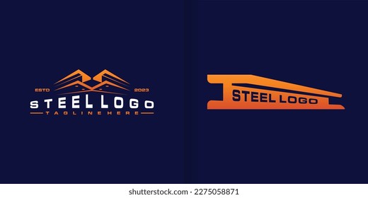 Steel, metal, iron logo illustration vector collection perfect for your business company