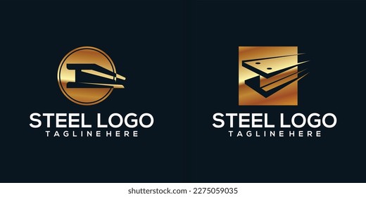 Steel, metal, iron logo illustration vector collection perfect for your business company