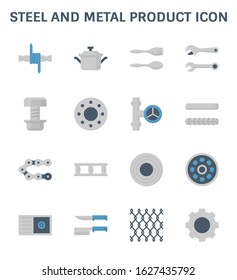 steel metal product vector icon set design on white icon