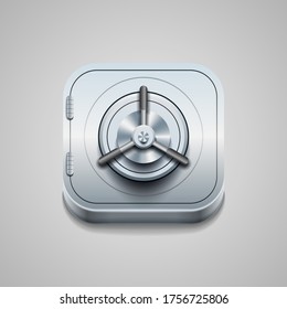 Steel Metal Safe Logo Vector Icon Symbol